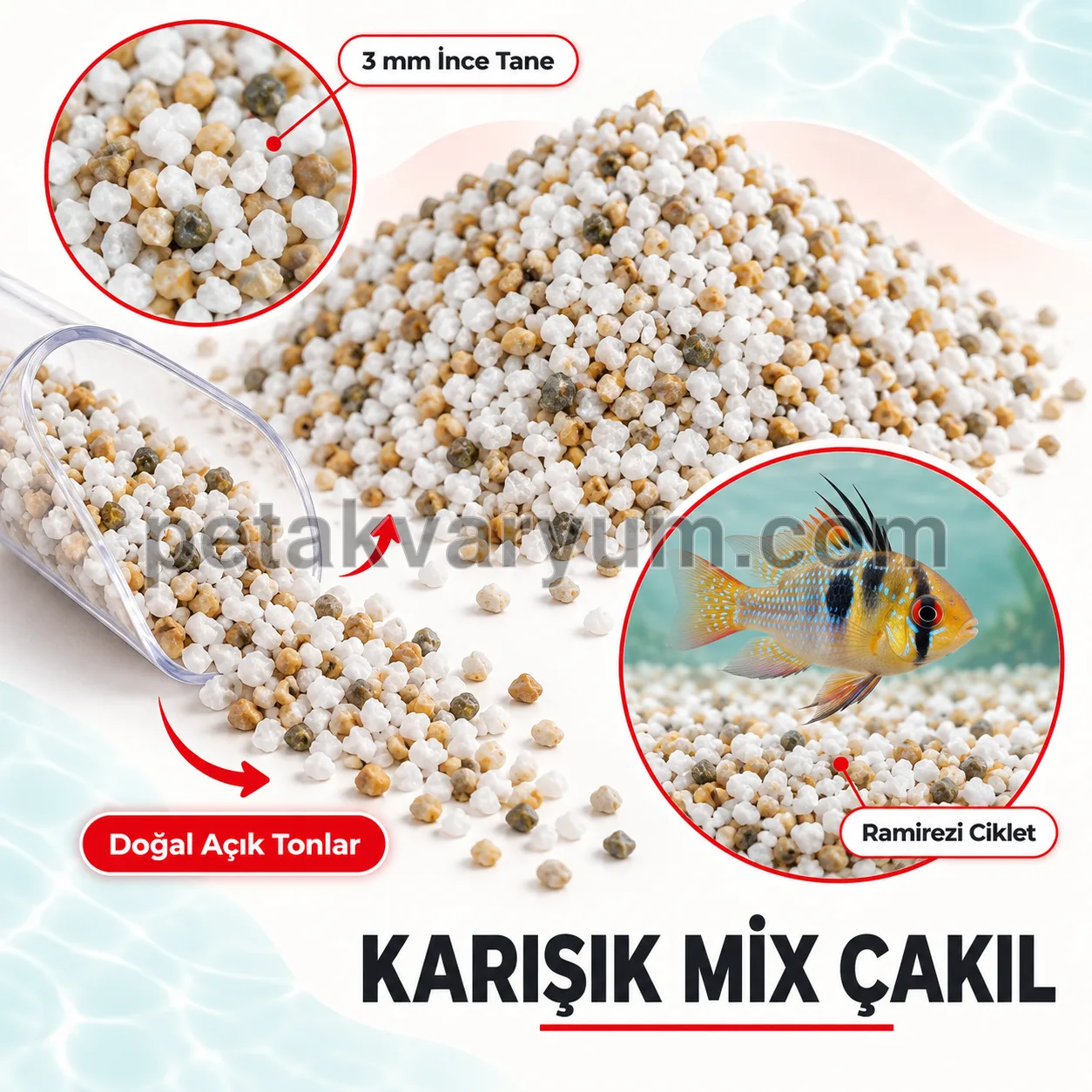 Karışık Mix Akvaryum Zemin Kumu