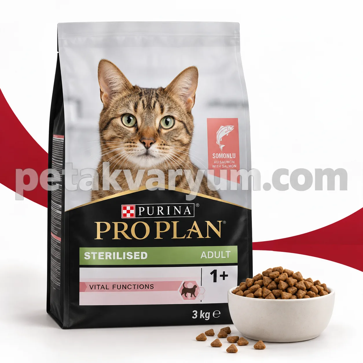Purina Pro Plan Sterilised Somonlu Kısırlaştırılmış Yetişkin Kedi Maması – 3 KG