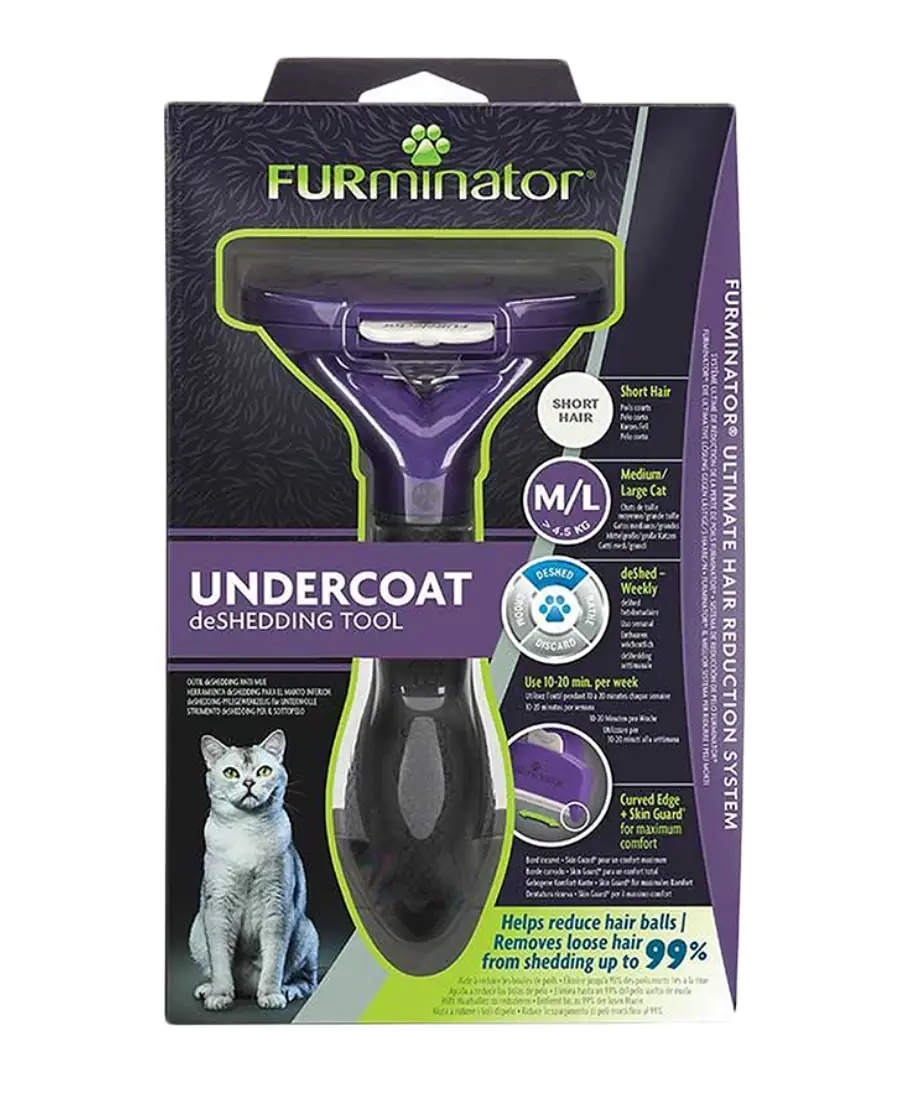 Furminator Kısa Tüylü Kediler İçin Tüy Toplayıcı (L)