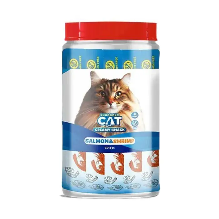 EuroGold Cat Somon Balığı ve Karidesli Sıvı Kedi Ödül Maması (30 x 15 g)