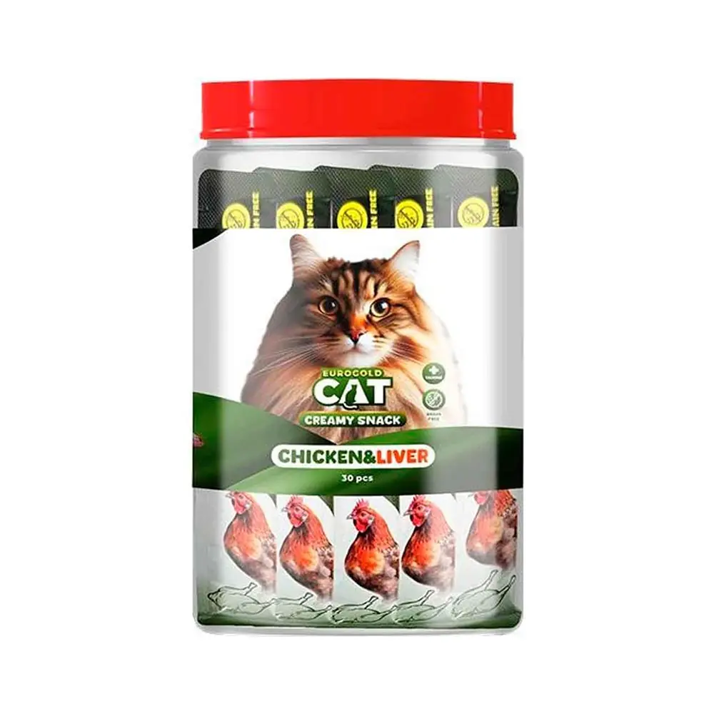 EuroGold Cat Tavuk Etli ve Ciğerli Sıvı Kedi Ödül Maması (15 g)