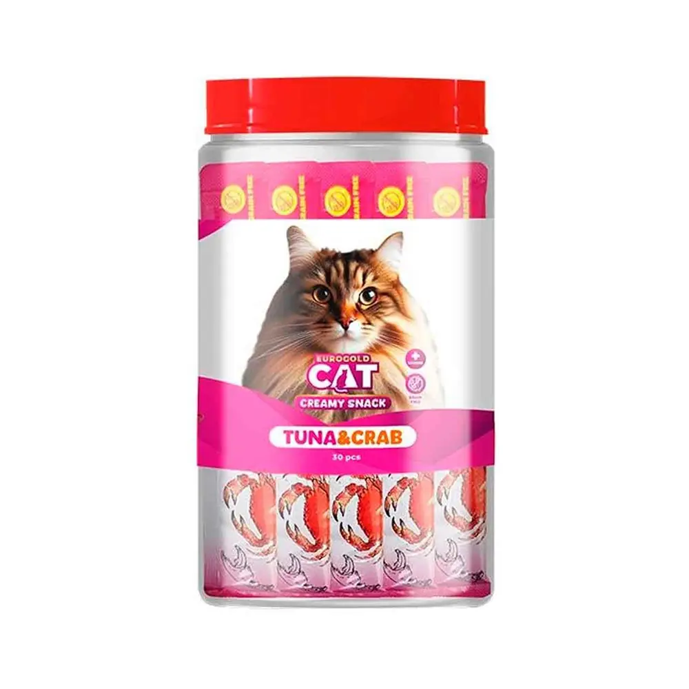 EuroGold Cat Ton Balıklı ve Yengeçli Sıvı Kedi Ödül Maması (15 g)